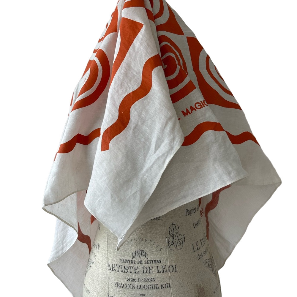 ArkiTaip x Hotel Magique Swirl Scarf – Sustainable Linen – Terracotta Print - Picture 11 of 12
